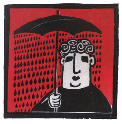 Ohne Titel (Frau im Regen), 2010, 14 x 14 cm, 40 Exemplare